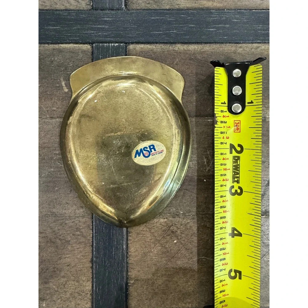 Vintage MSR Imports Solid Brass Pocket Change Valet Tray Catchall Coin Dish 4